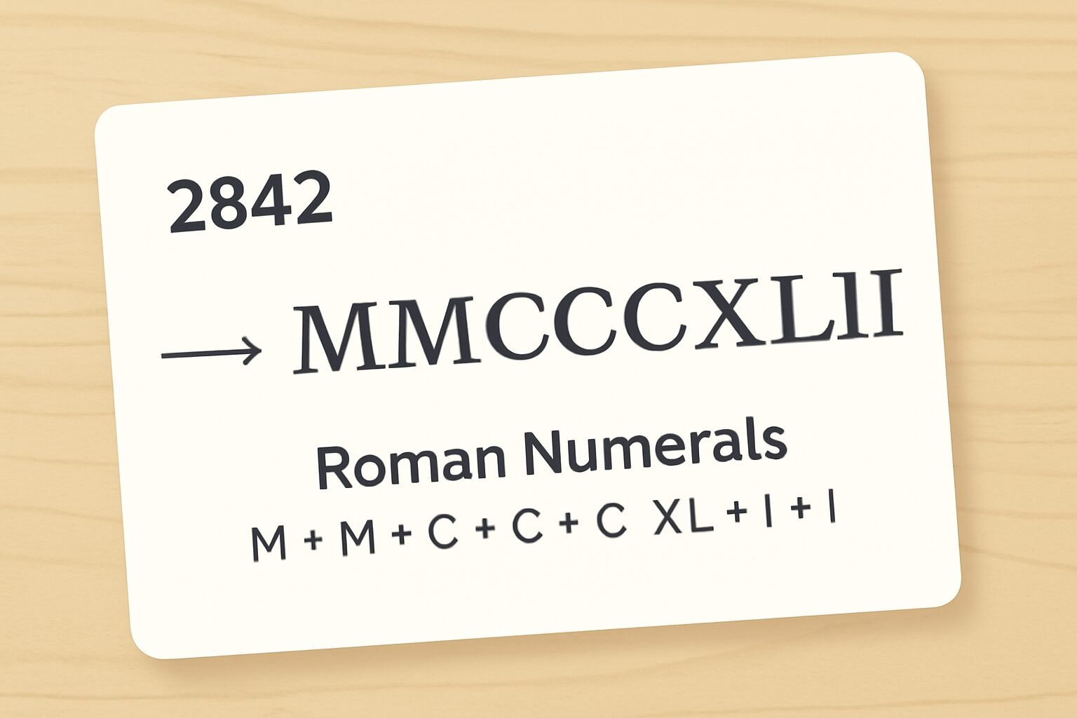 Roman Numerals: 2842