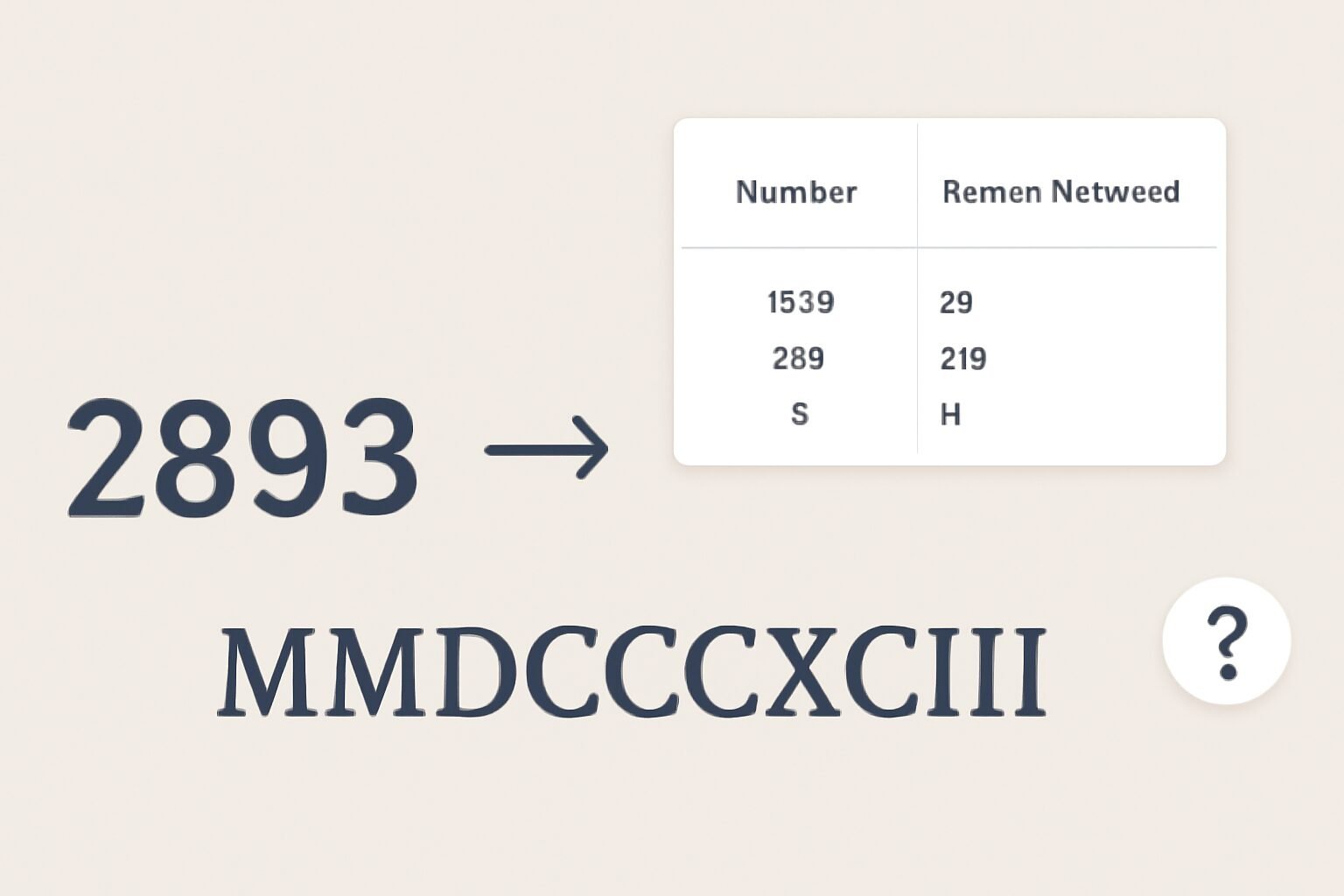Roman Numerals: 2893