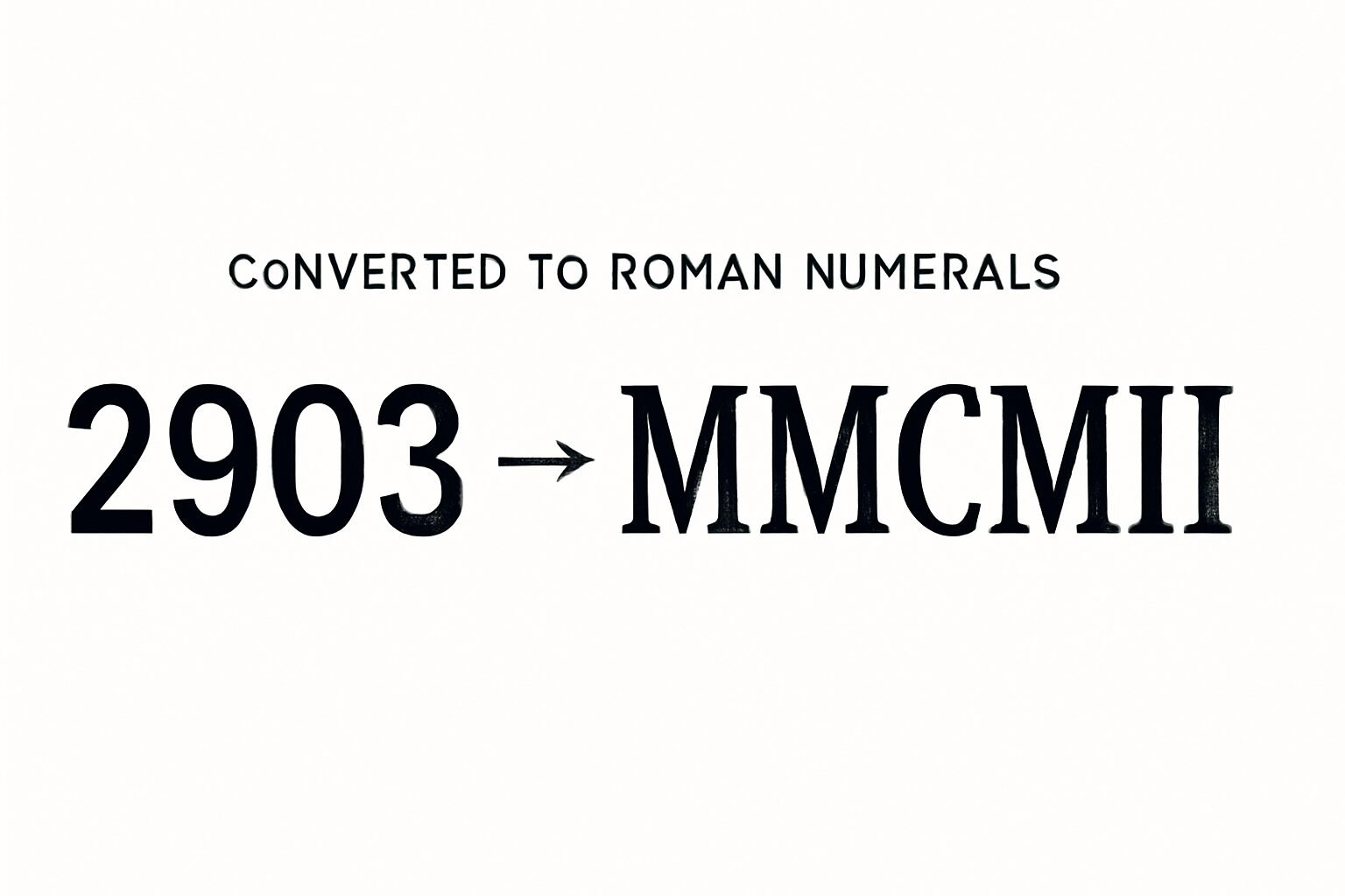 Roman Numerals: 2903
