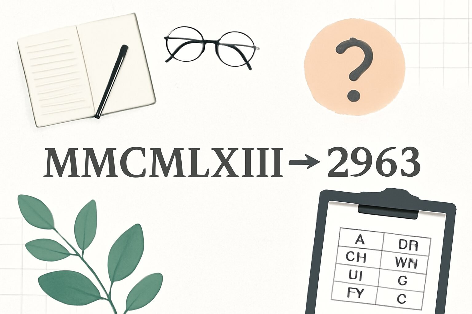 Roman Numerals: 2963