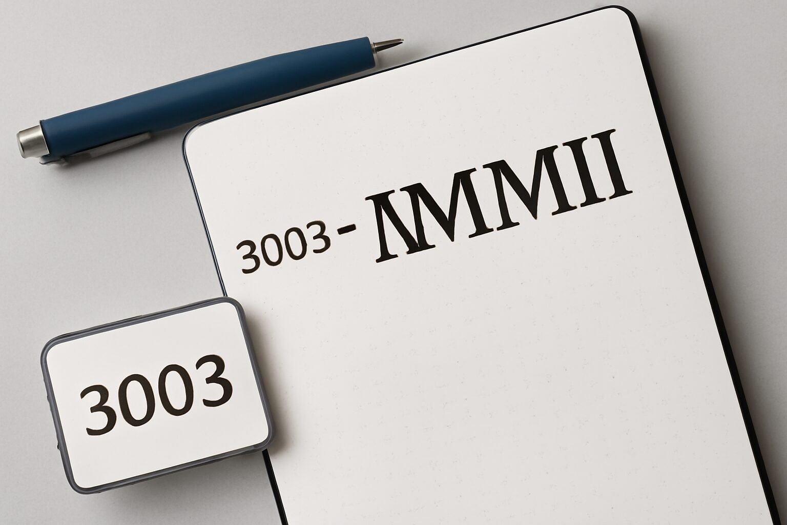 Roman Numerals: 3003