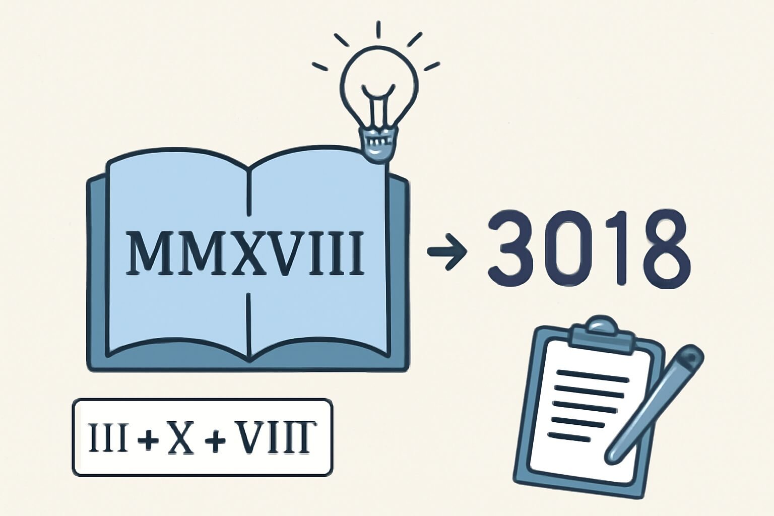 Roman Numerals: 3018