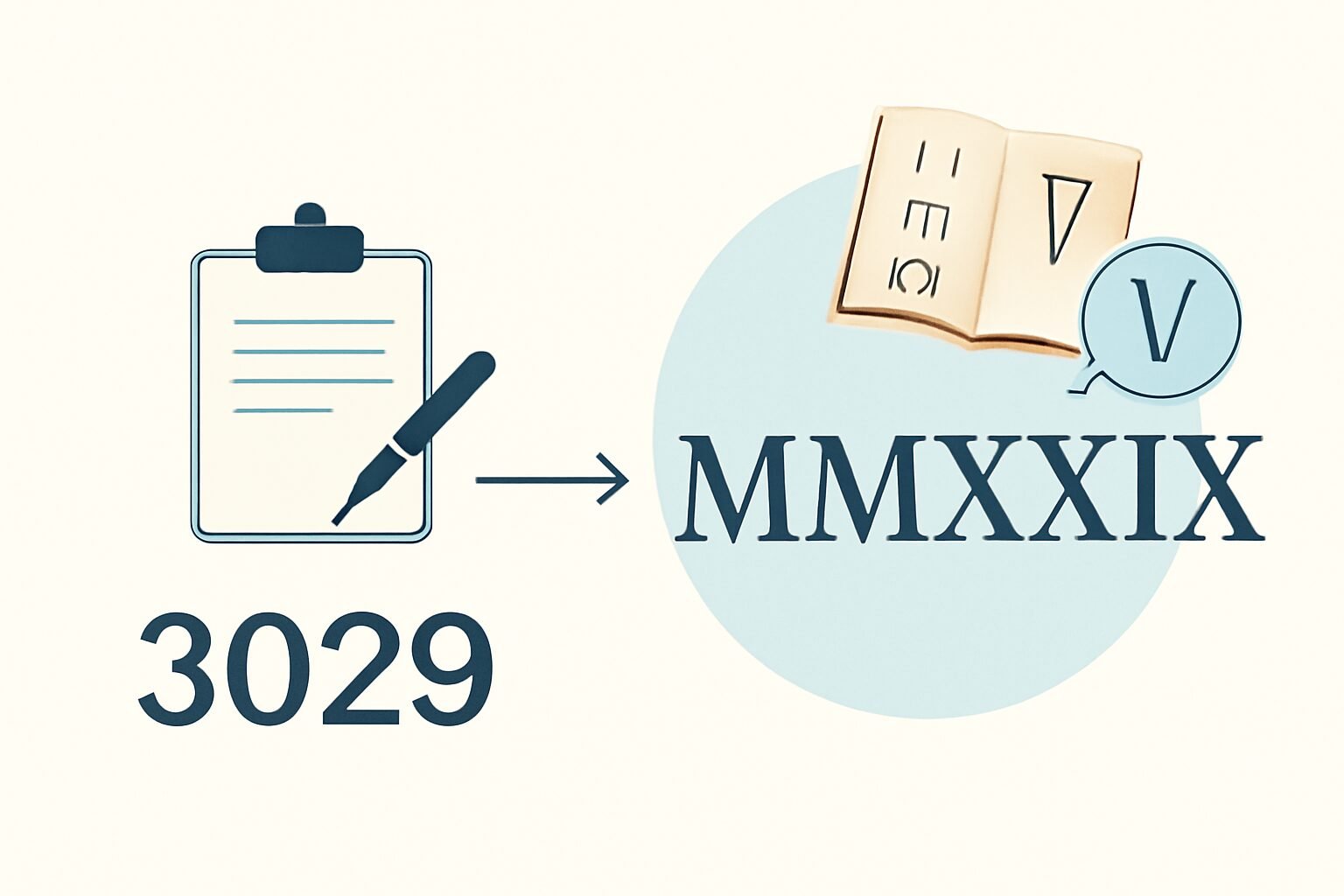 Roman Numerals: 3029