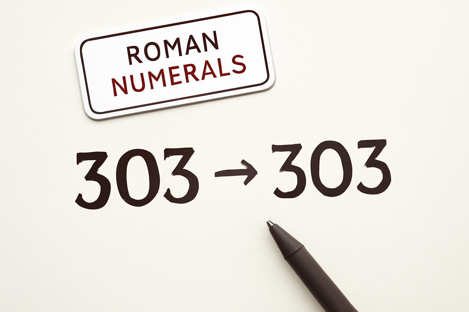 Roman Numerals: 303
