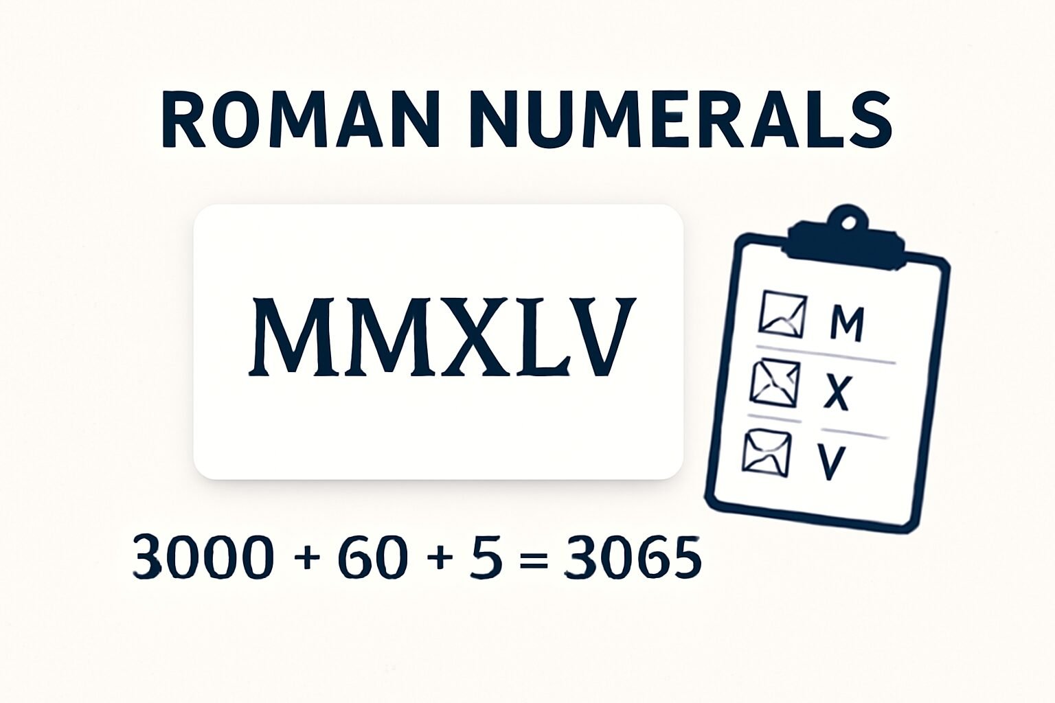 Roman Numerals: 3065