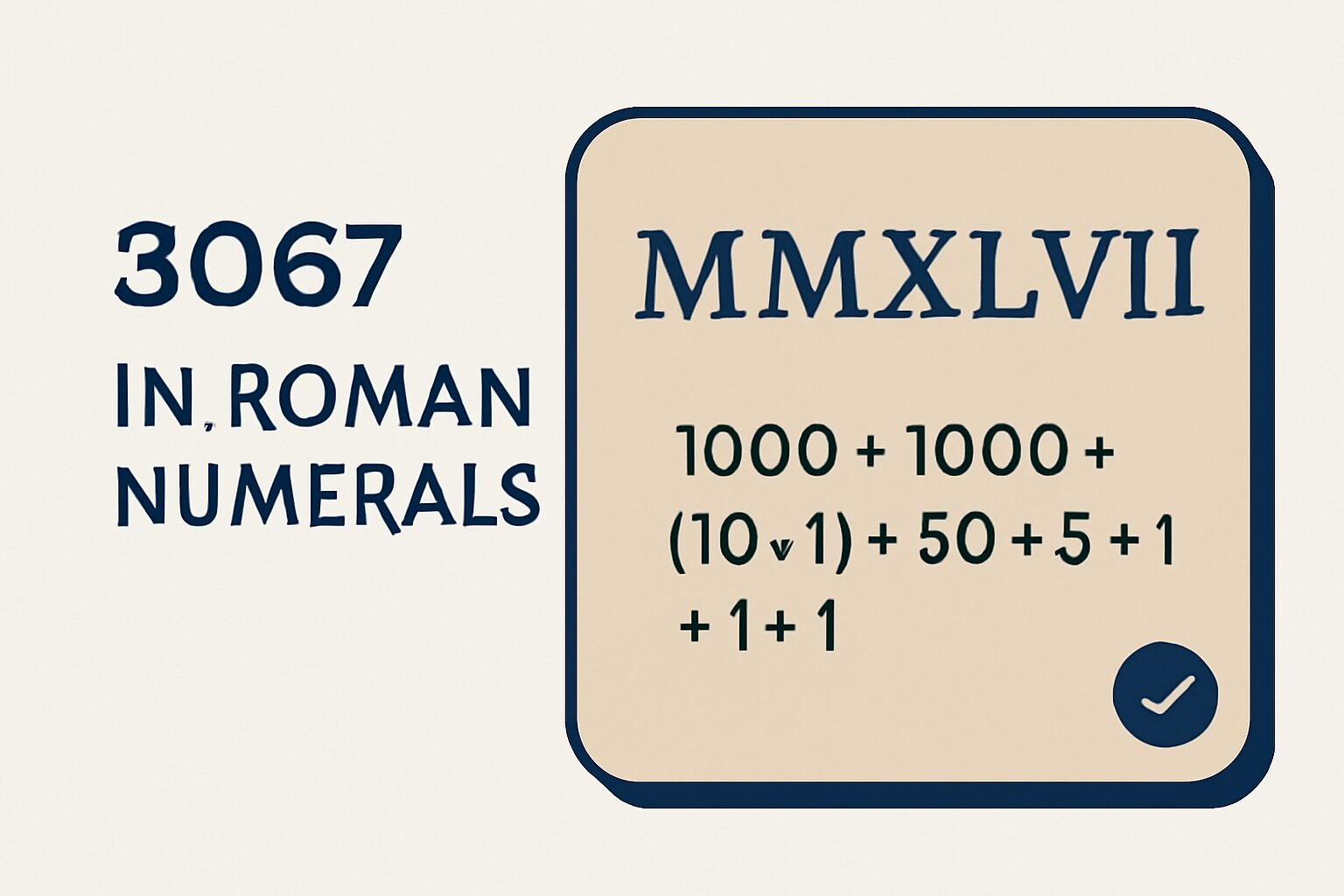 Roman Numerals: 3067