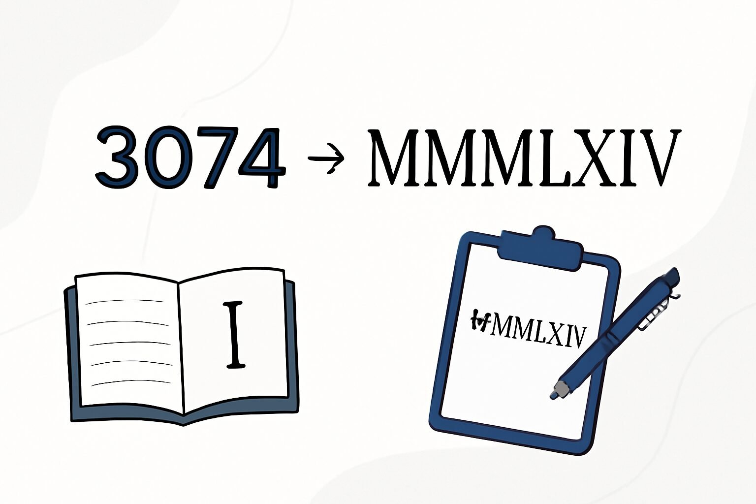 Roman Numerals: 3074