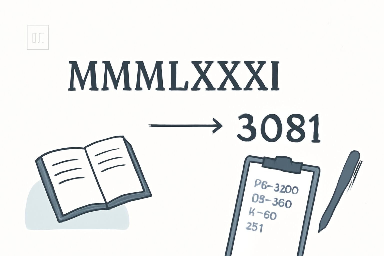 Roman Numerals: 3081