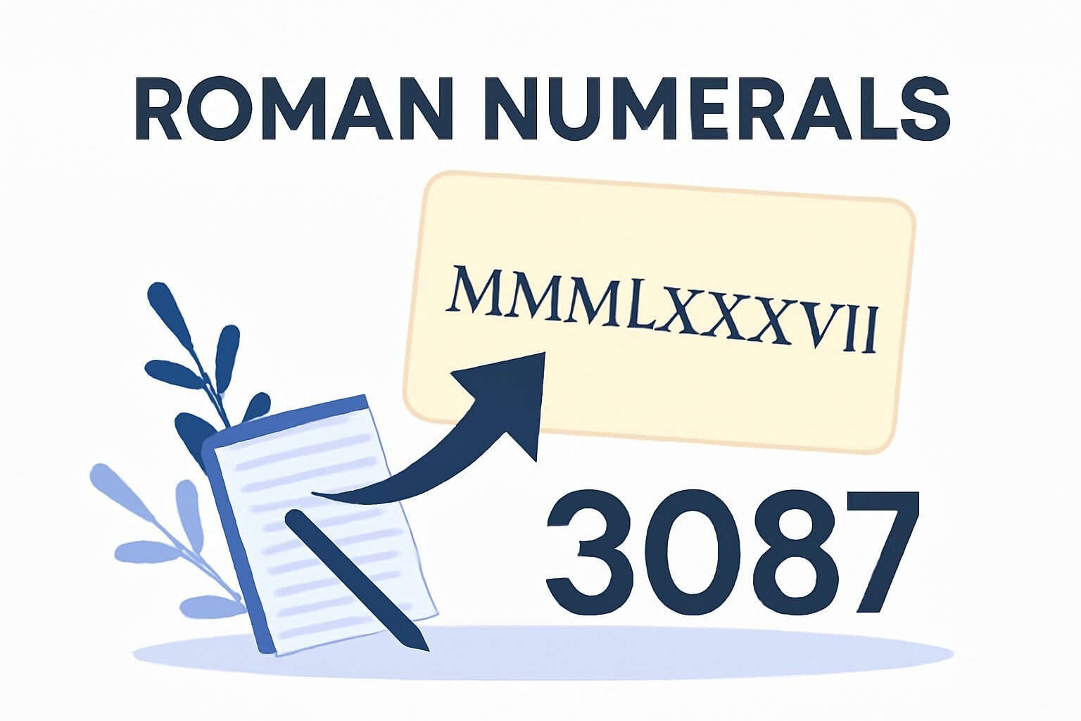 Roman Numerals: 3087
