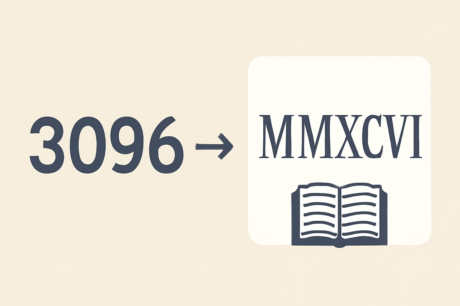 Roman Numerals: 3096