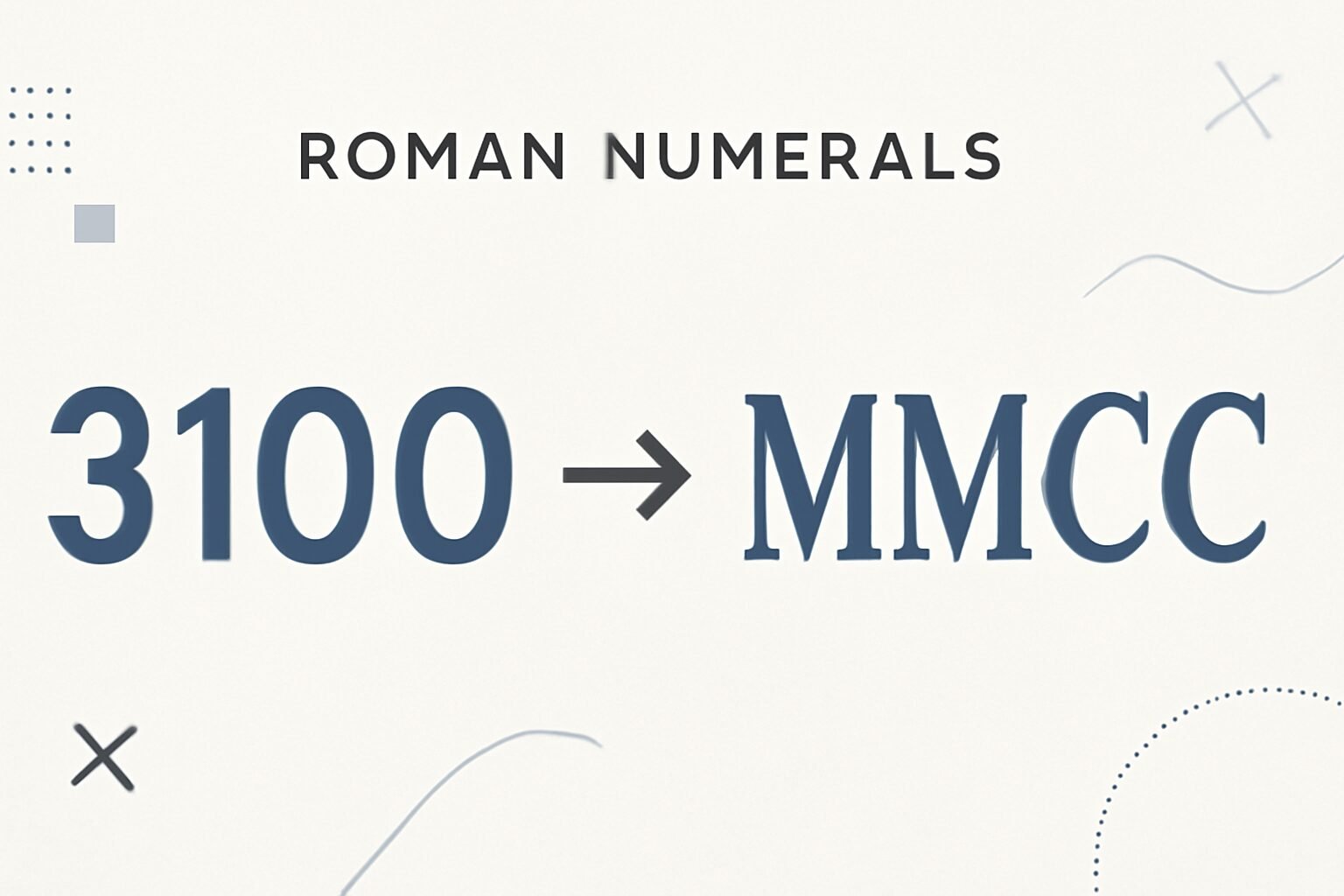 Roman Numerals: 3100