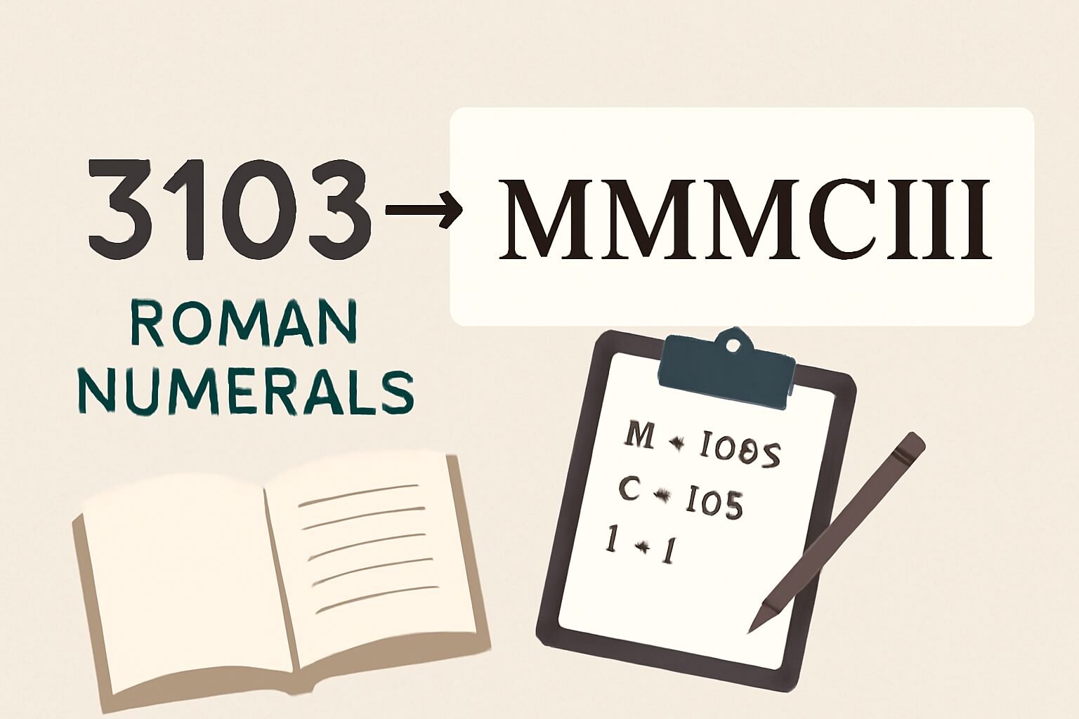 Roman Numerals: 3103