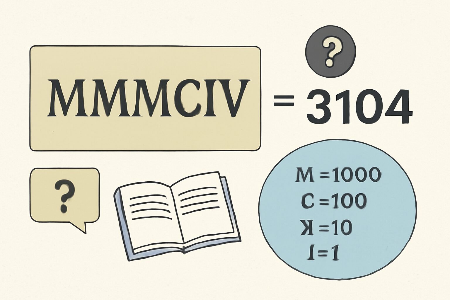 Roman Numerals: 3104