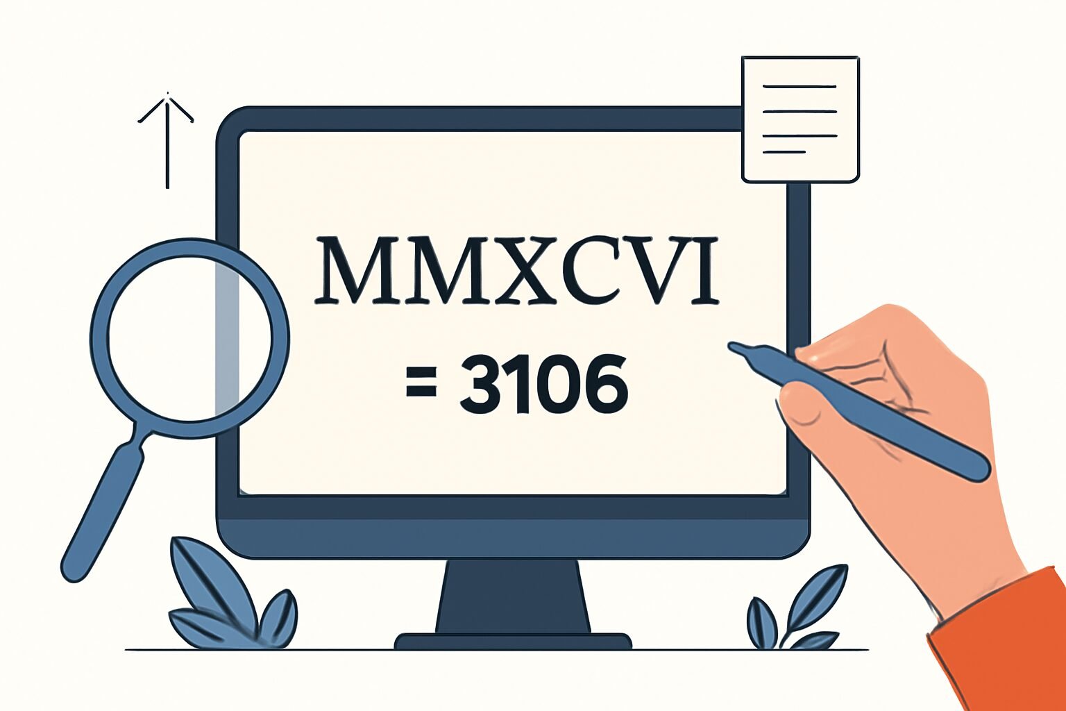 Roman Numerals: 3106