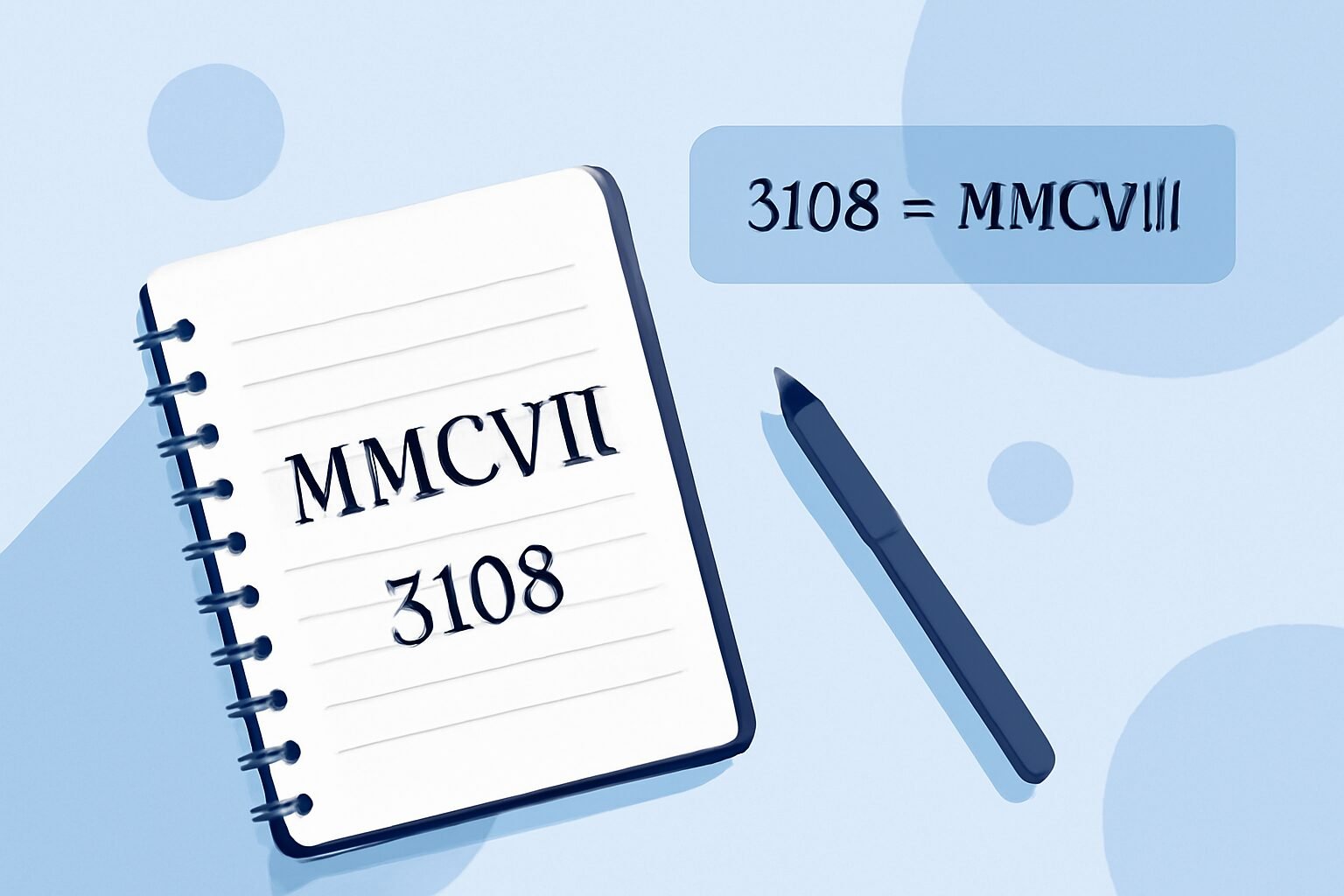 Roman Numerals: 3108