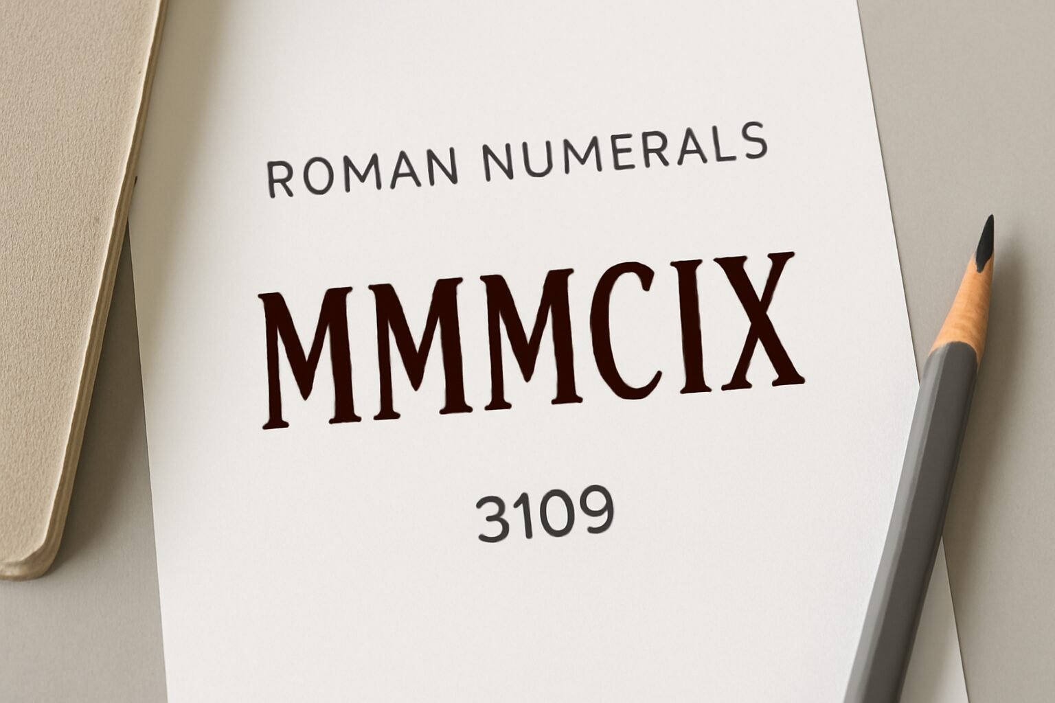 Roman Numerals: 3109