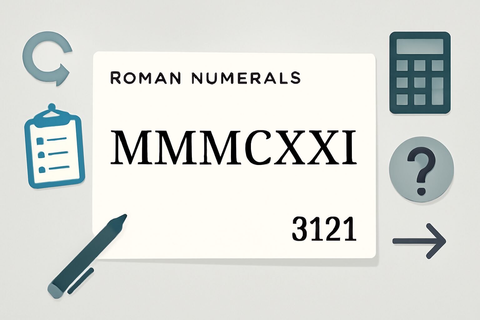 Roman Numerals: 3121