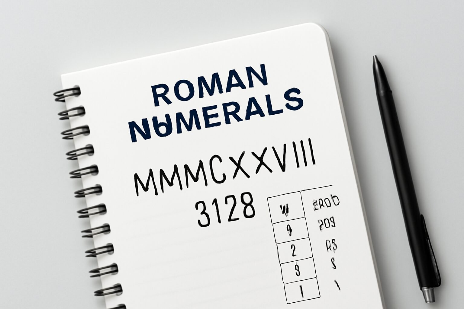 Roman Numerals: 3128