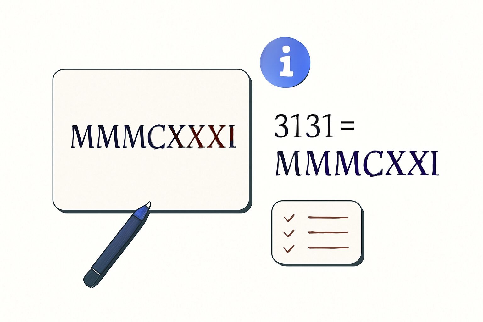 Roman Numerals: 3131