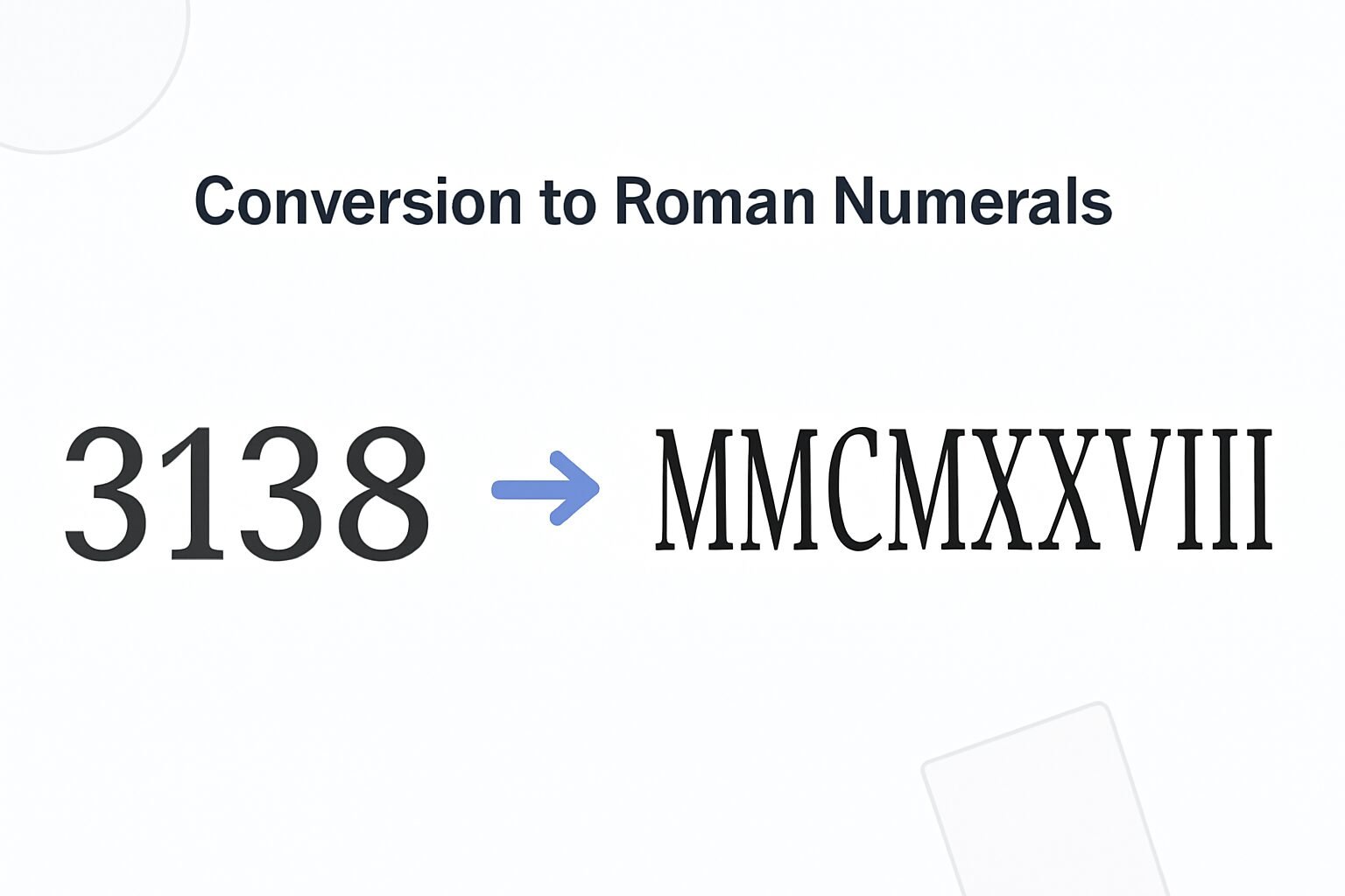 Roman Numerals: 3138