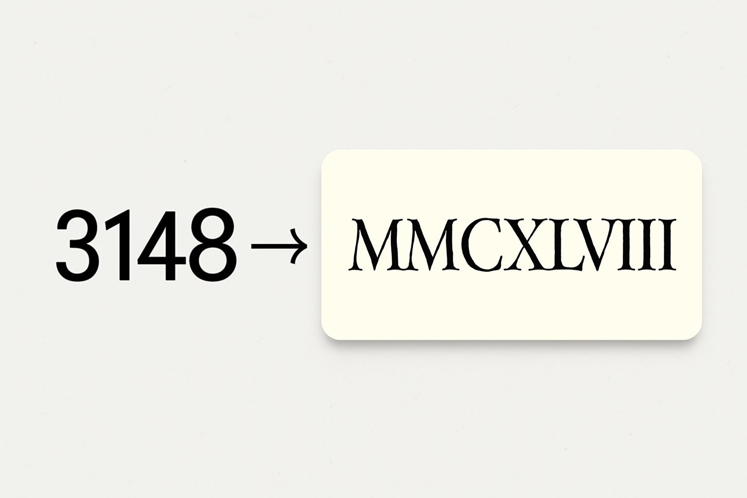 Roman Numerals: 3148