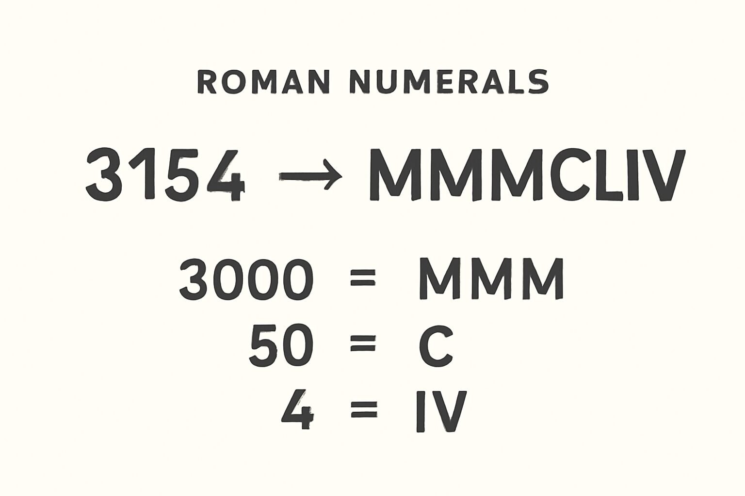 Roman Numerals: 3154