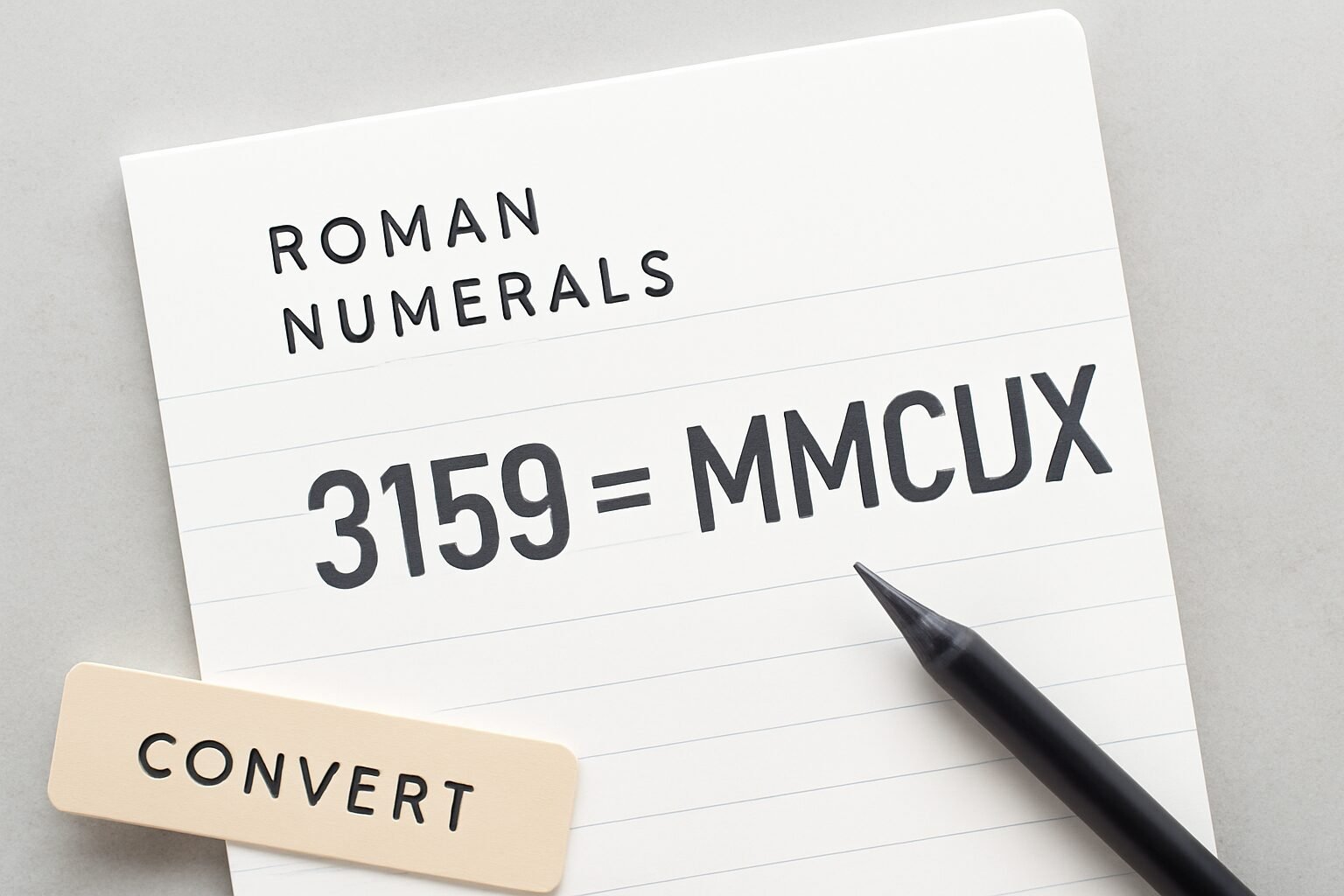 Roman Numerals: 3159