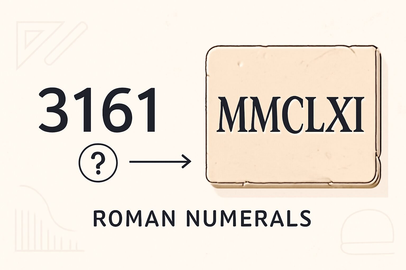 Roman Numerals: 3161