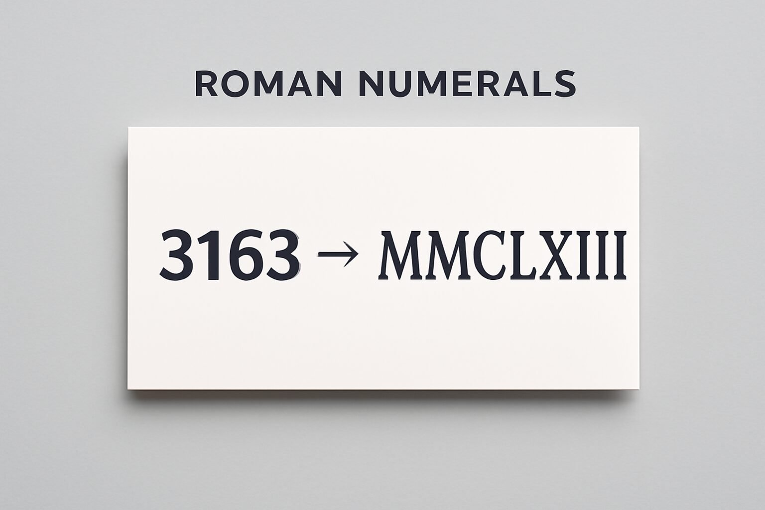 Roman Numerals: 3163