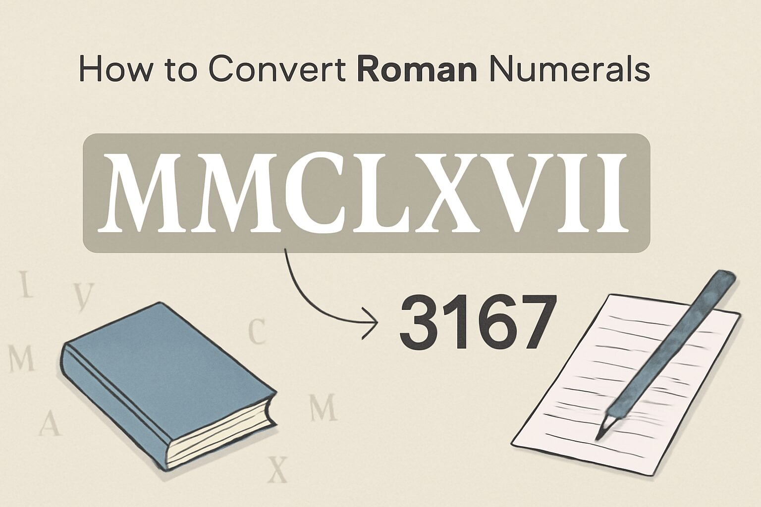 Roman Numerals: 3167