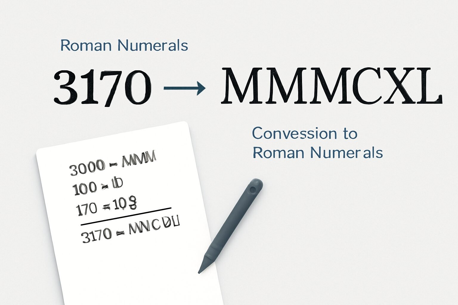 Roman Numerals: 3170