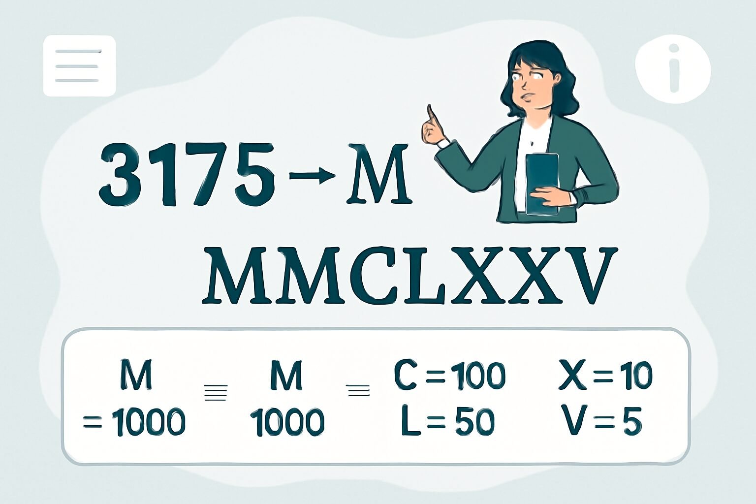Roman Numerals: 3175