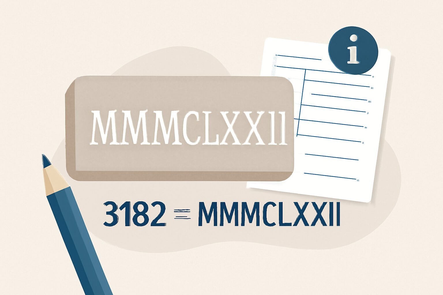 Roman Numerals: 3182