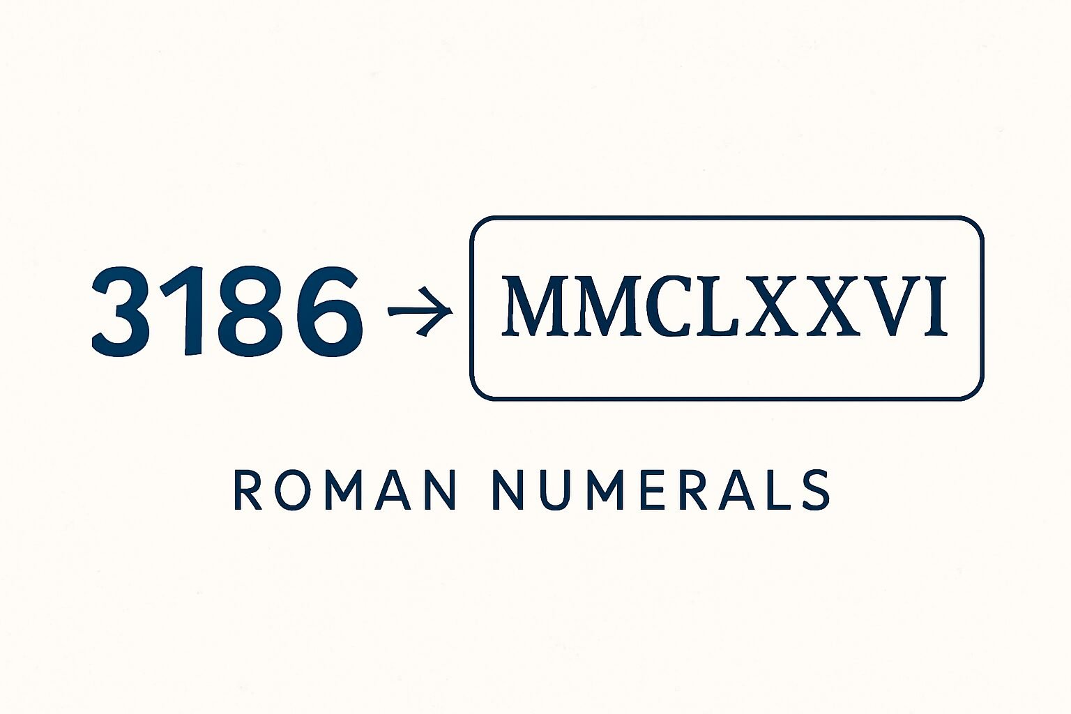 Roman Numerals: 3186