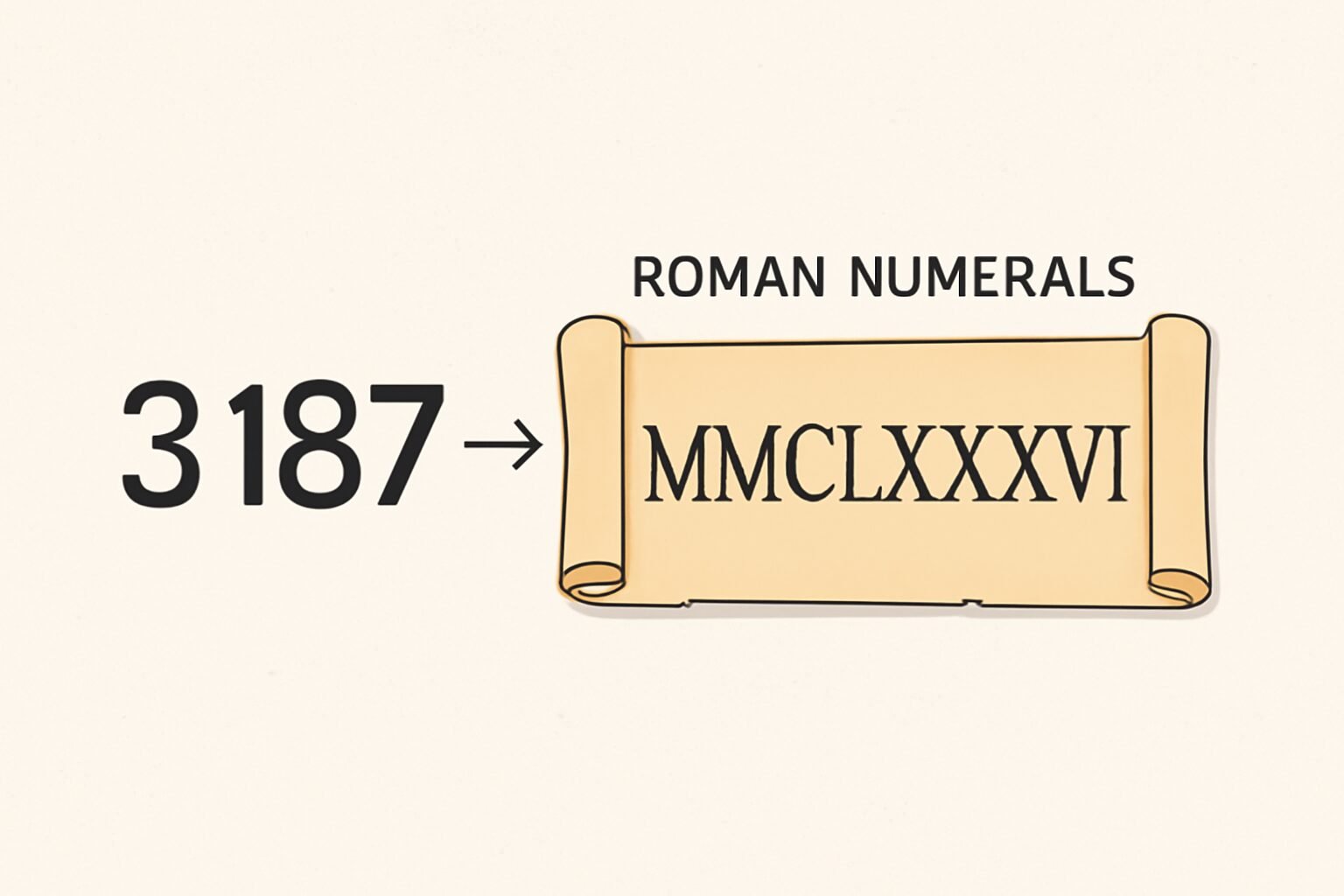 Roman Numerals: 3187