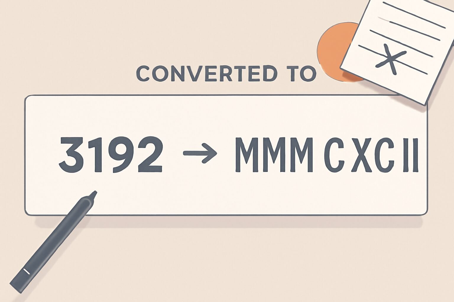 Roman Numerals: 3192