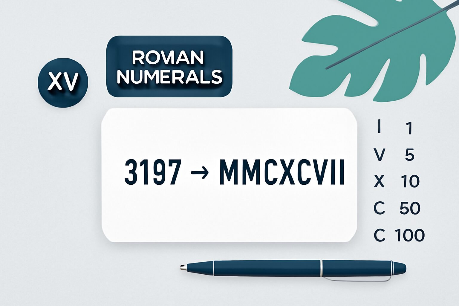Roman Numerals: 3197