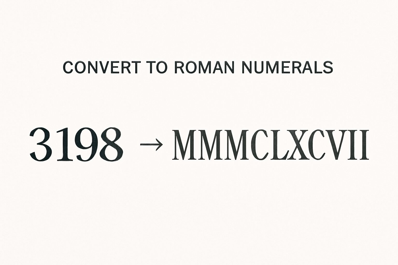 Roman Numerals: 3198