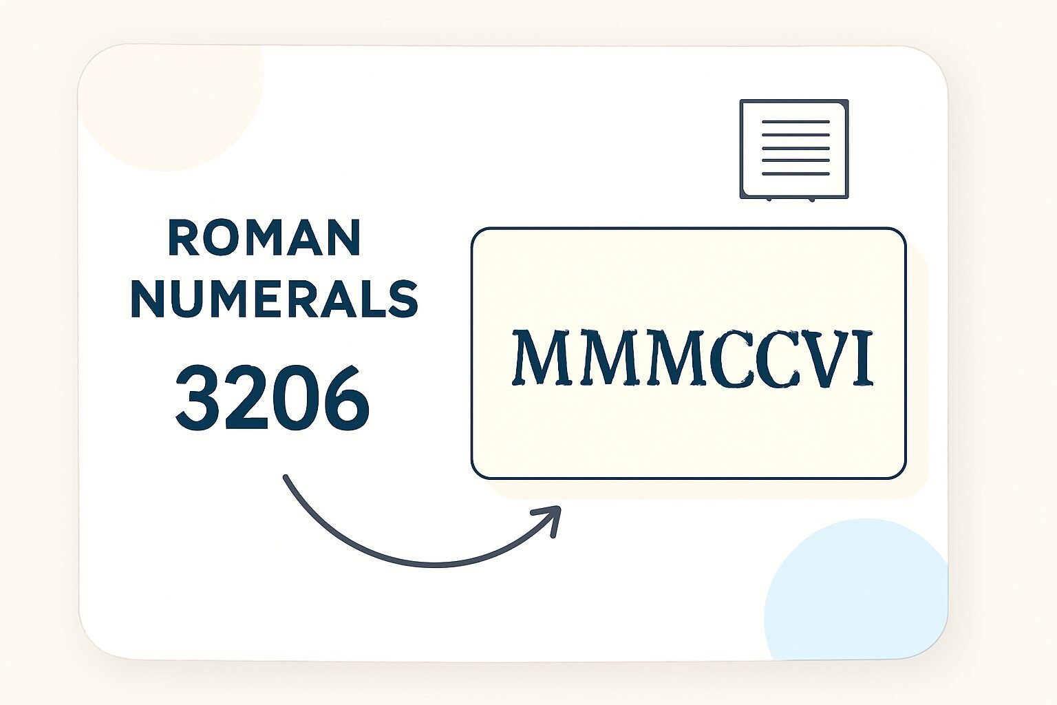 Roman Numerals: 3206