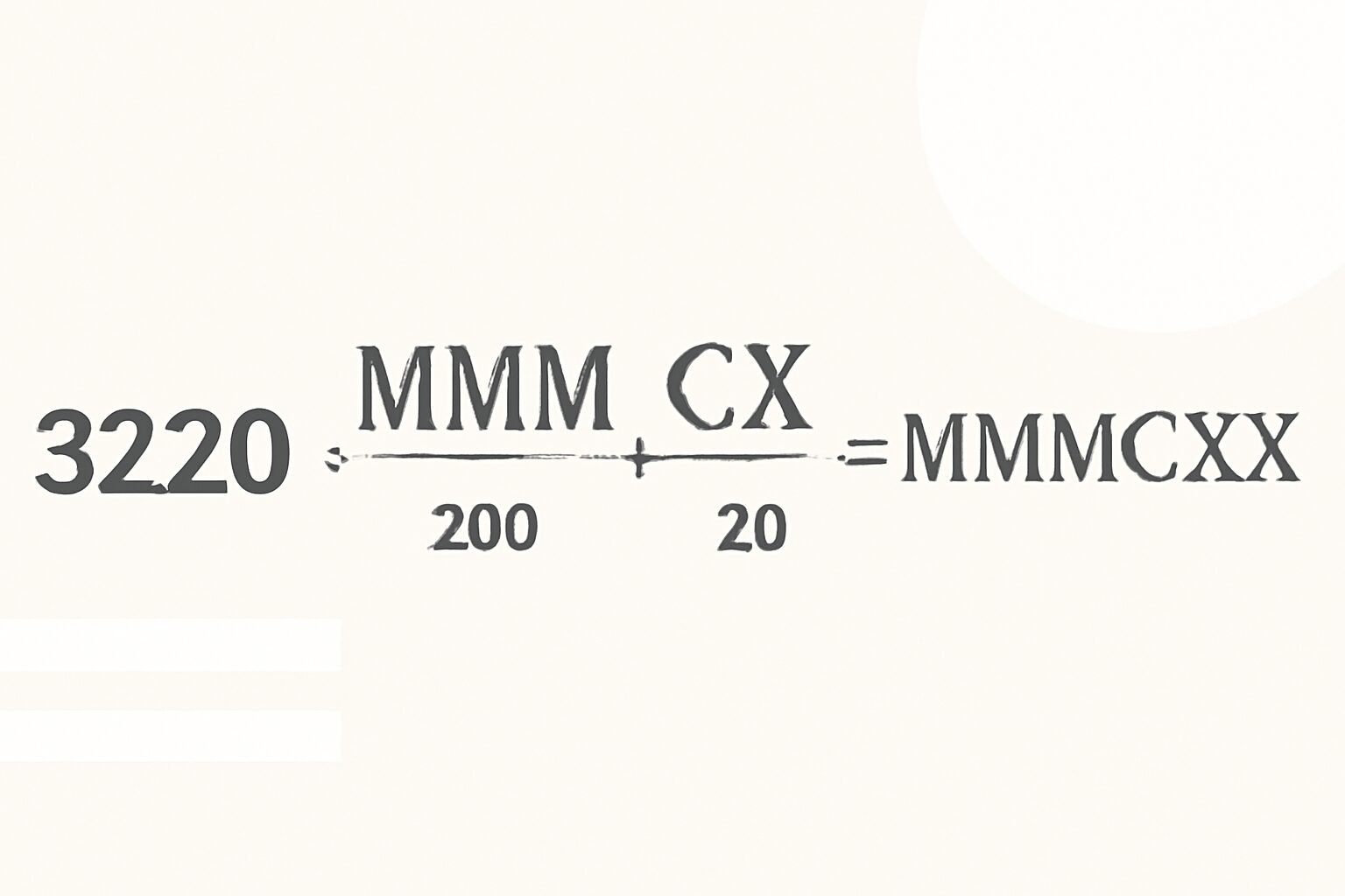 Roman Numerals: 3220