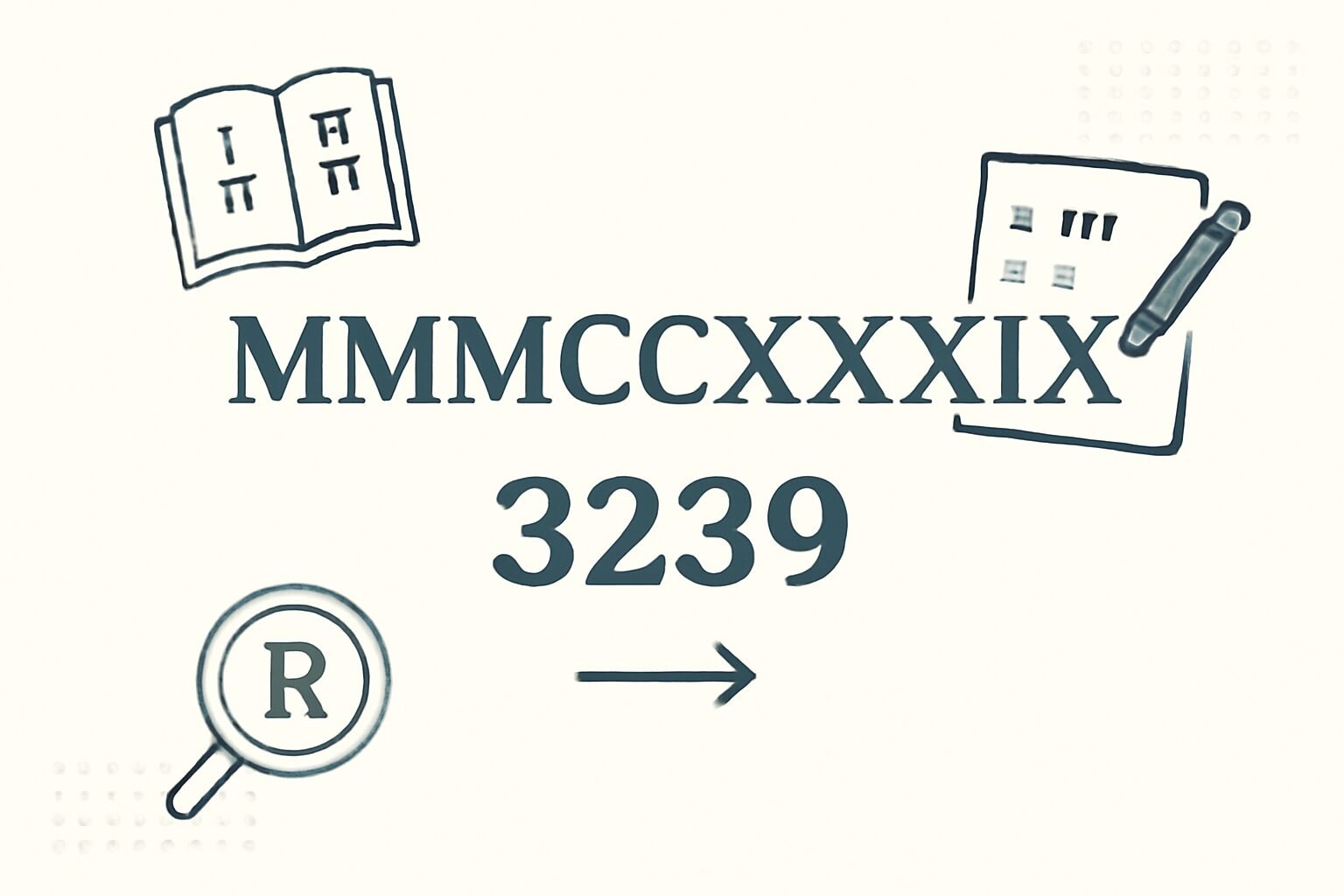 Roman Numerals: 3239