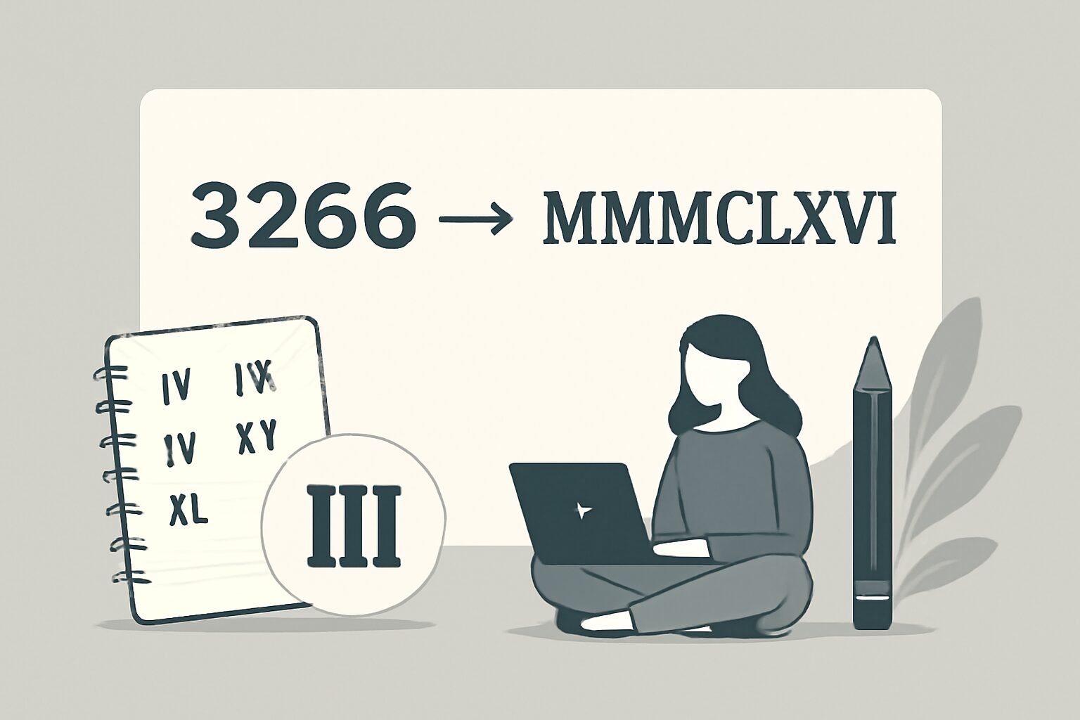 Roman Numerals: 3266