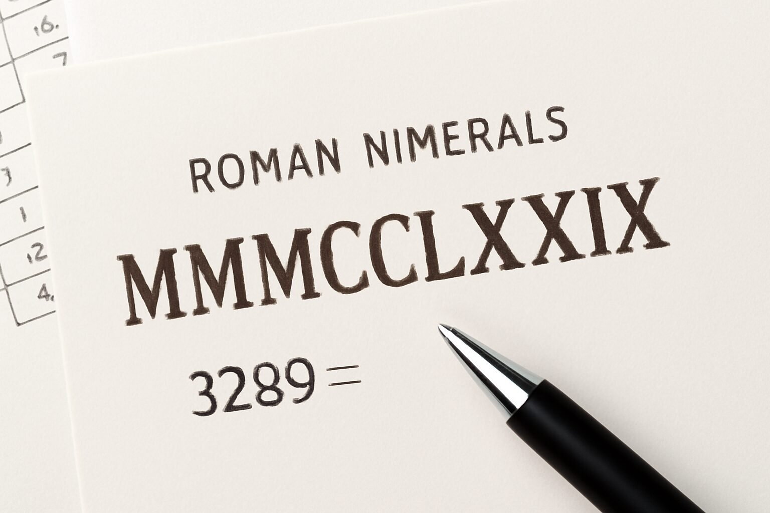 Roman Numerals: 3289