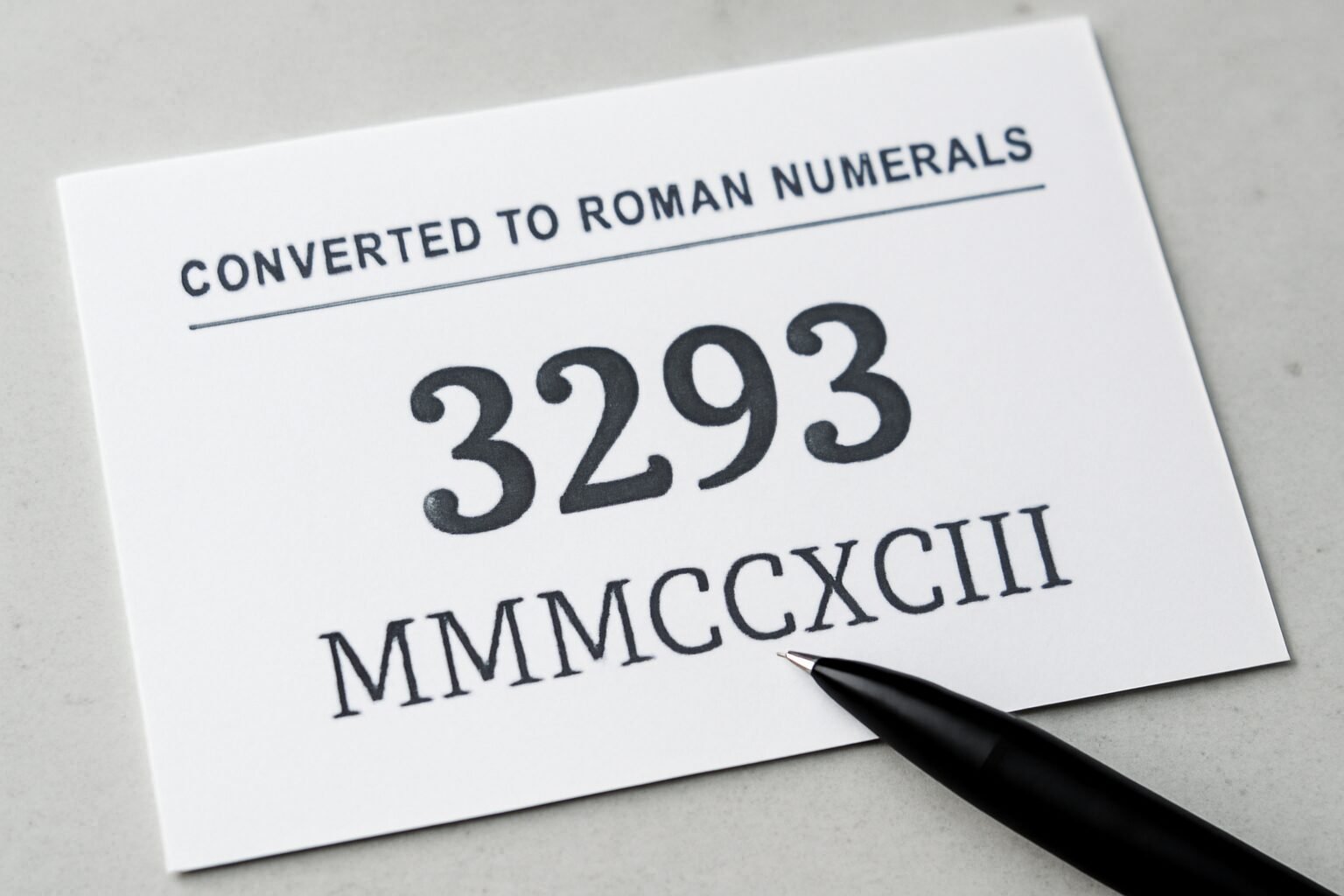 Roman Numerals: 3293