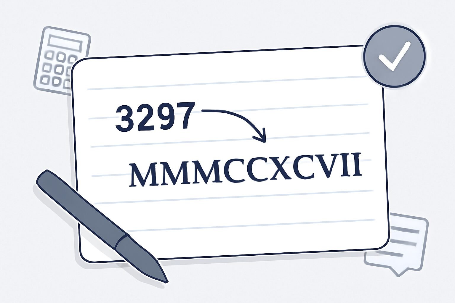 Roman Numerals: 3297
