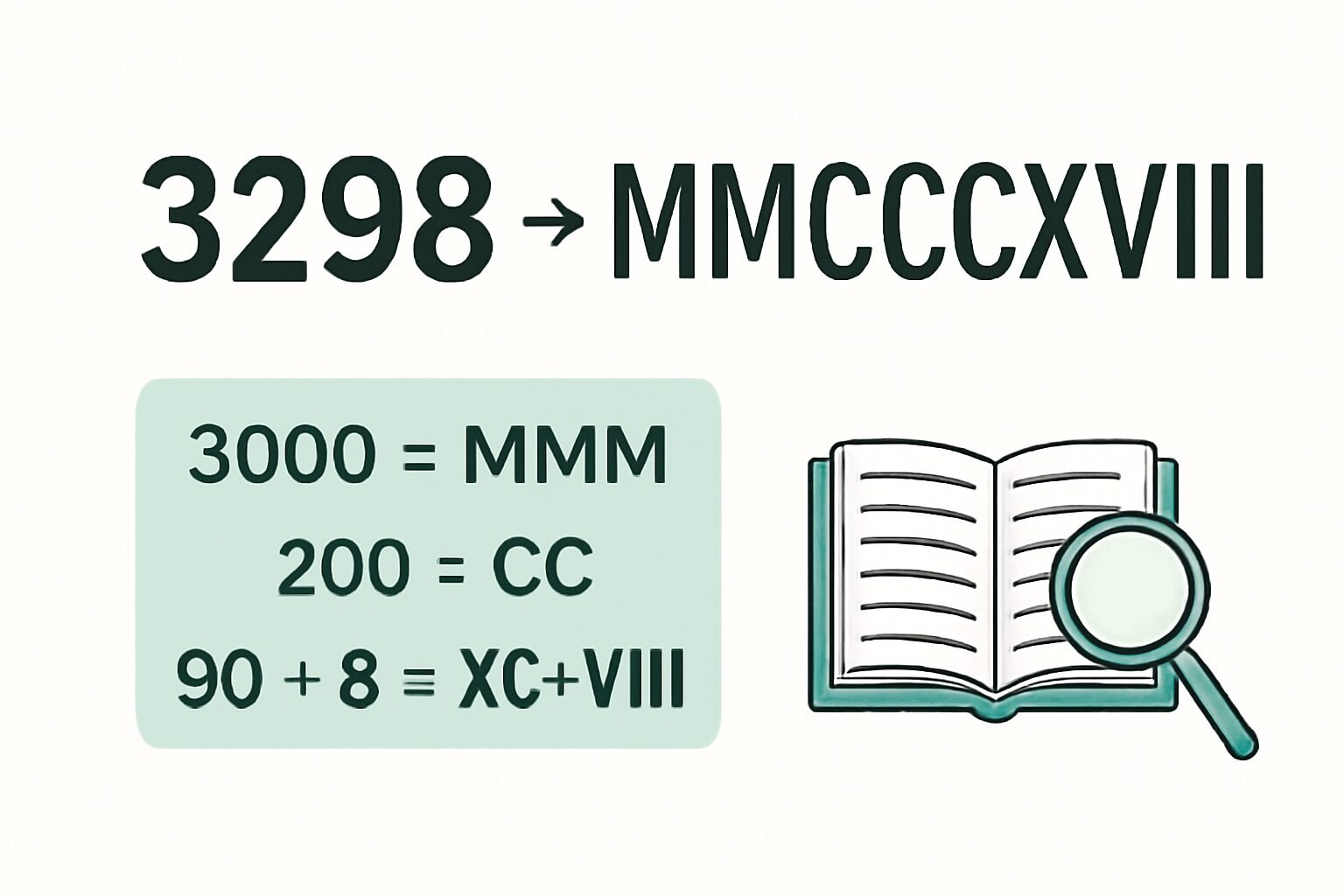 Roman Numerals: 3298