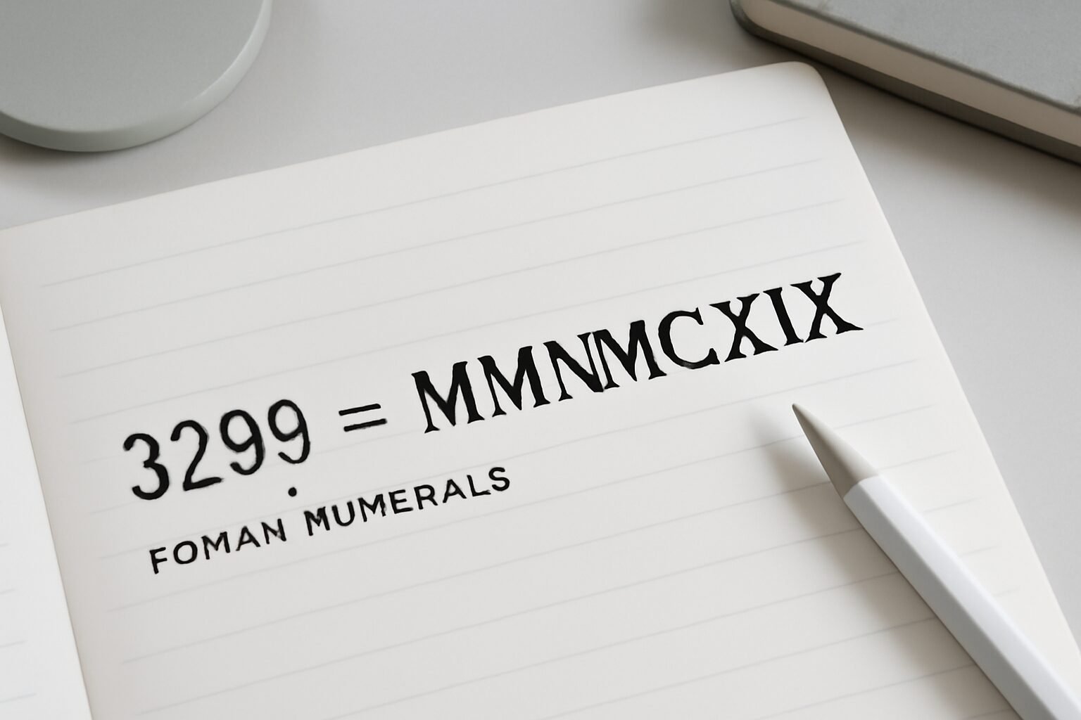 Roman Numerals: 3299