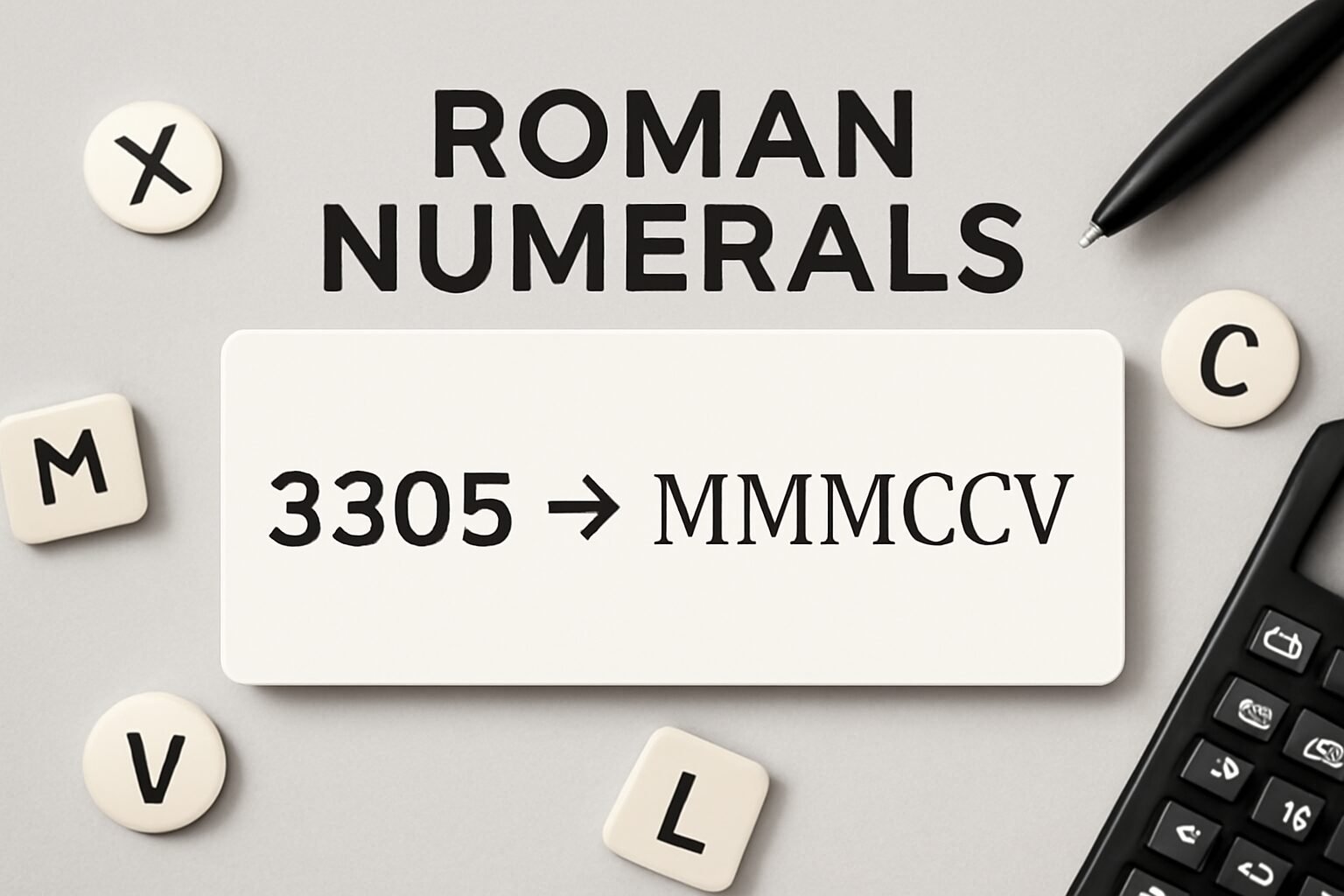 Roman Numerals: 3305