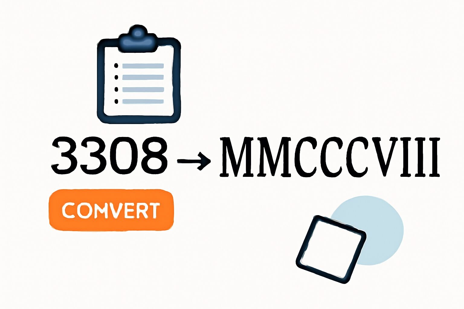Roman Numerals: 3308