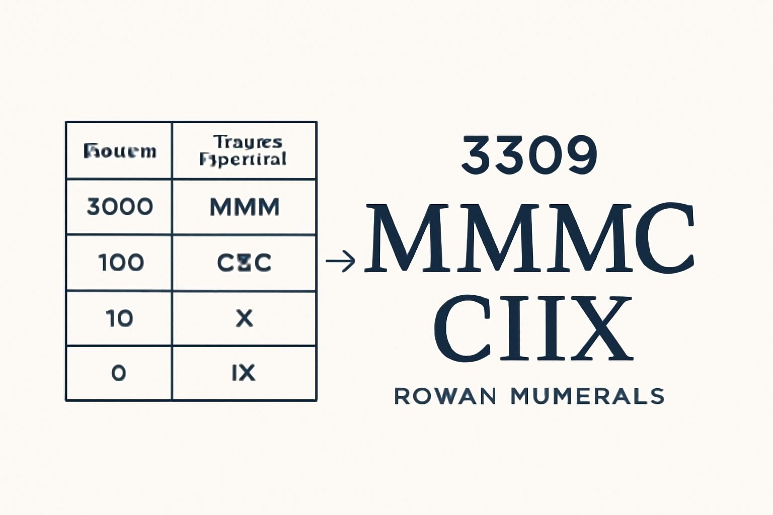 Roman Numerals: 3309